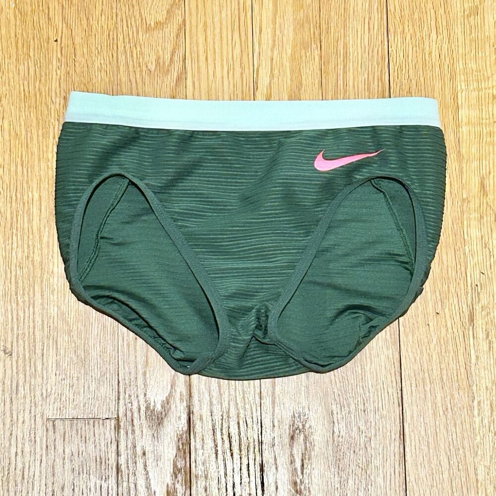 Nike Pro Elite Women’s Size S Made In USA Green Pink Running Briefs